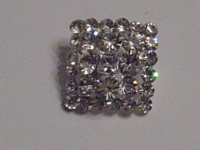 1PC. Rhinestone CRYSTAL GALACTIC CLUSTER SQUARE BUTTON